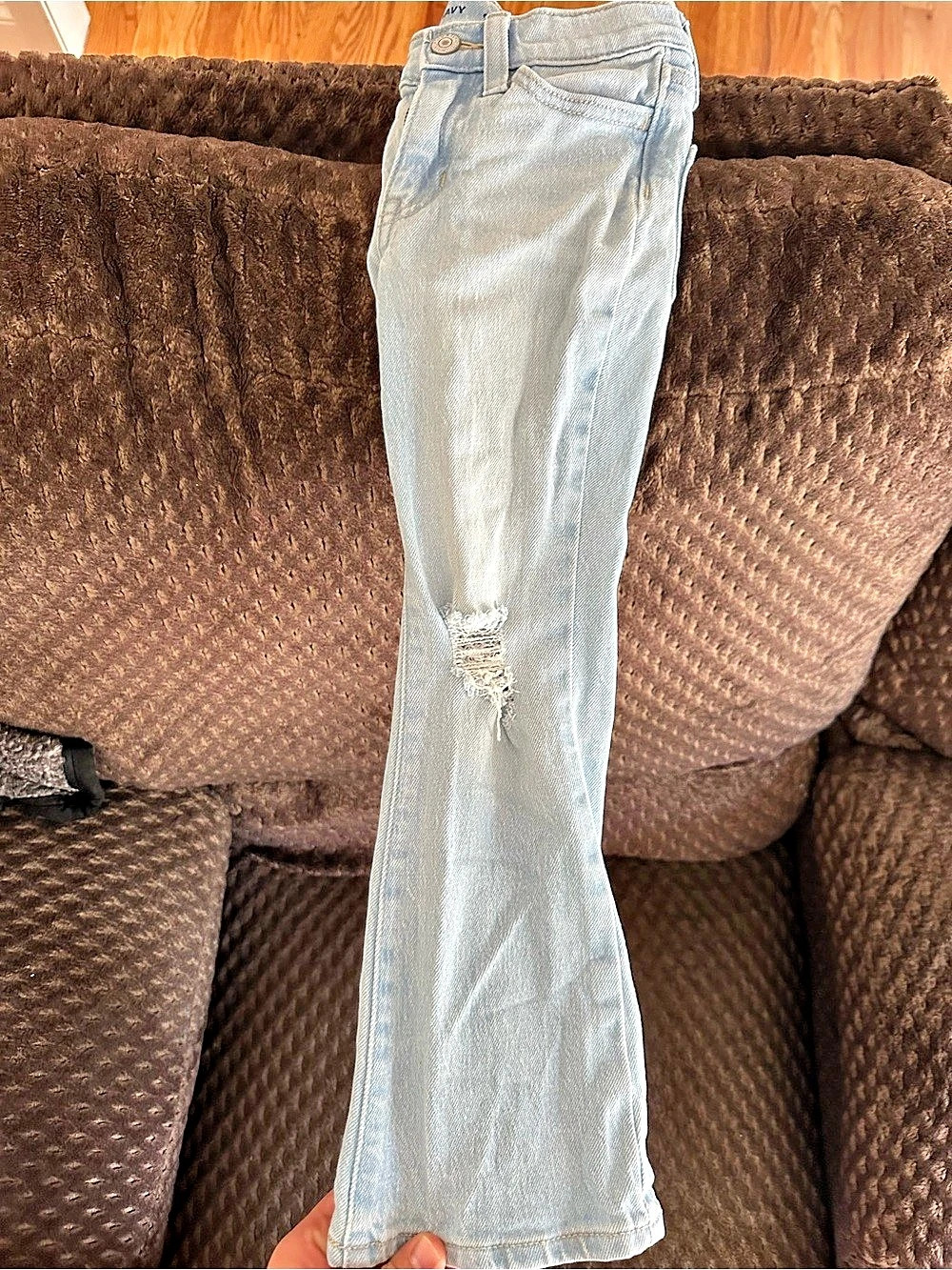 Old Navy Distressed Flare Jeans in Blue